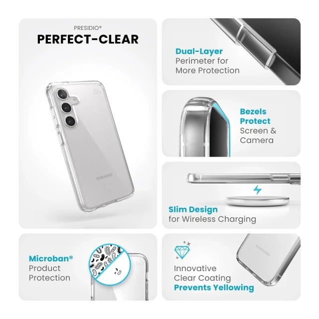 Чохол Speck Presidio Perfect-Clear для Samsung Galaxy S24 (S921) Clear (150614-5085)