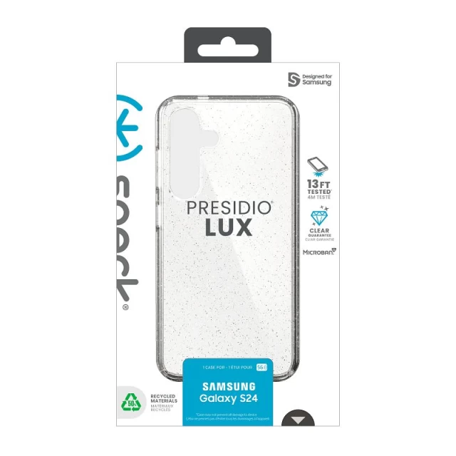 Чохол Speck Presidio Lux Glitter для Samsung Galaxy S24 (S921) Clear/Gold Glitter (150615-9221)