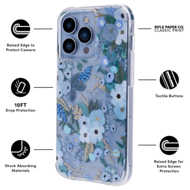 Чехол Rifle Paper Clear для iPhone 13 Pro Garden Party Blue (RP046644)