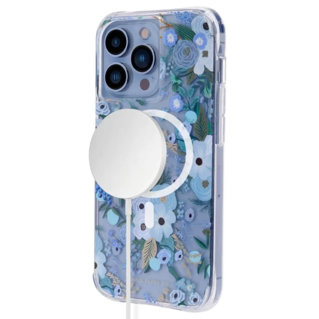 Чехол Rifle Paper Clear для iPhone 13 Pro Garden Party Blue with MagSafe (RP046646)