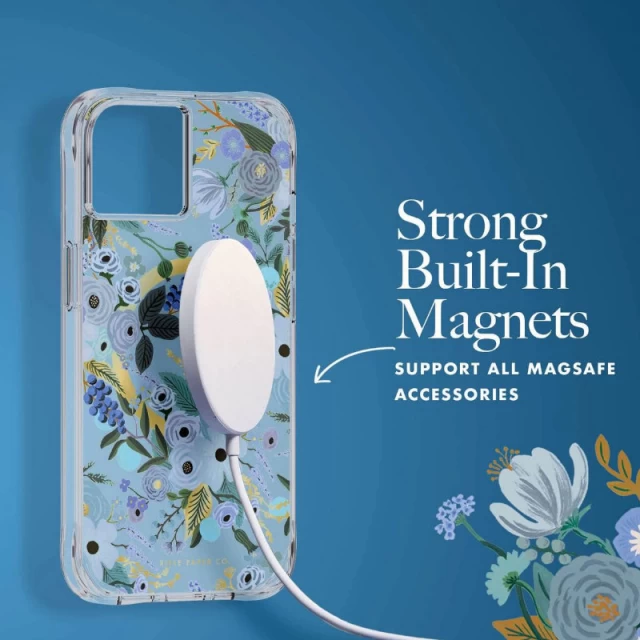 Чехол Rifle Paper Clear для iPhone 14 | 13 Garden Party Blue with MagSafe (RP049186)