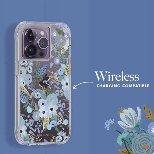 Чехол Rifle Paper Clear для iPhone 14 Pro Garden Party Blue (RP049230)