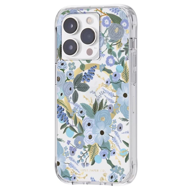 Чехол Rifle Paper Clear для iPhone 14 Pro Garden Party Blue with MagSafe (RP049232)
