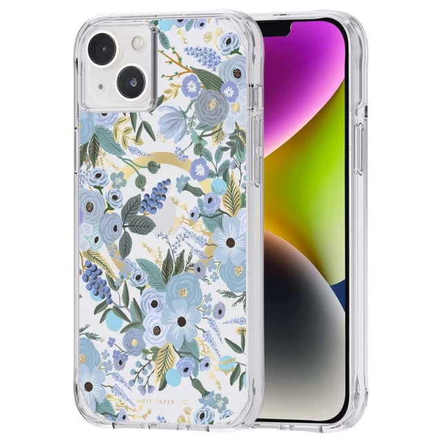 Чехол Rifle Paper Clear для iPhone 14 Plus Garden Party Blue with MagSafe (RP049278)