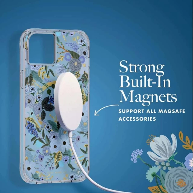 Чехол Rifle Paper Clear для iPhone 14 Plus Garden Party Blue with MagSafe (RP049278)