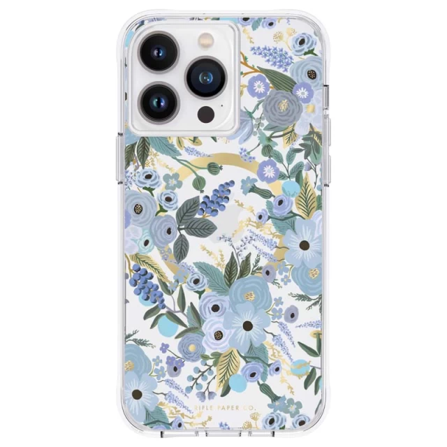 Чехол Rifle Paper Clear для iPhone 14 Pro Max Garden Party Blue with MagSafe (RP049322)