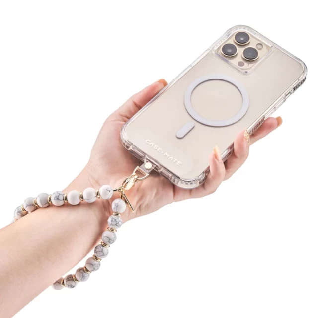 Универсальный ремешок Case-Mate Beaded Phone Wristlet White Marble (CM049784)