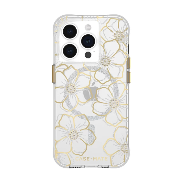 Чохол Case-Mate Floral Gems для iPhone 15 Pro Gold with MagSafe (CM051416)