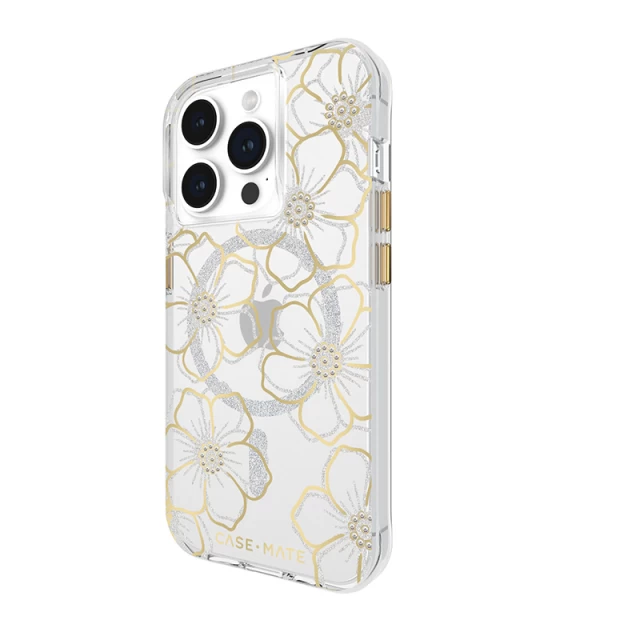 Чохол Case-Mate Floral Gems для iPhone 15 Pro Gold with MagSafe (CM051416)