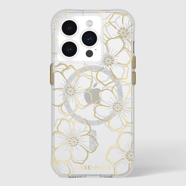 Чохол Case-Mate Floral Gems для iPhone 15 Pro Gold with MagSafe (CM051416)