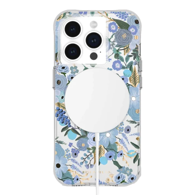Чохол Rifle Paper Clear для iPhone 15 Pro Garden Party Blue with MagSafe (RP051422)