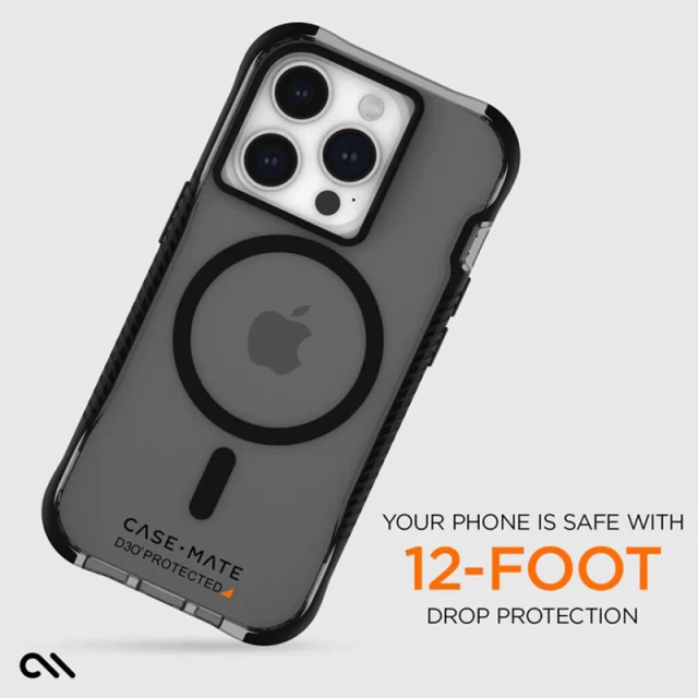 Чехол Case-Mate Tough Grip Plus D3O для iPhone 15 Pro Smoke Black with MagSafe (CM051458)
