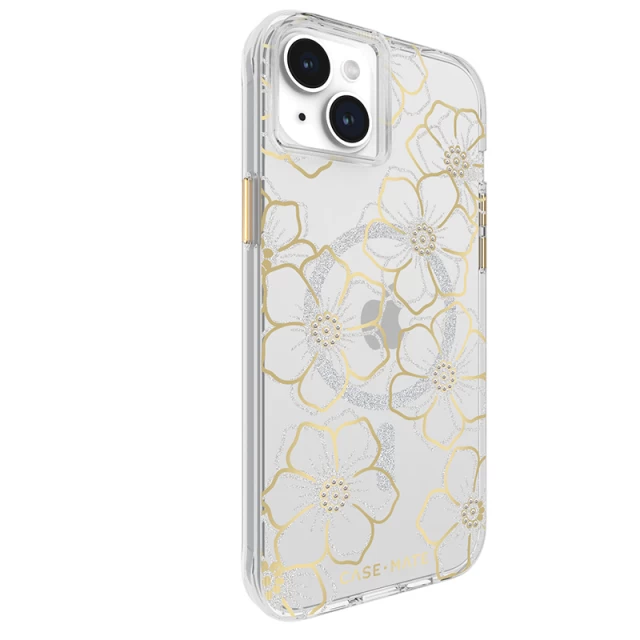 Чохол Case-Mate Floral Gems для iPhone 15 Plus Gold with MagSafe (CM051510)