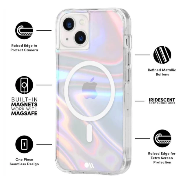 Чехол Case-Mate Soap Bubble для iPhone 15 Plus Iridescent with MagSafe (CM051514)