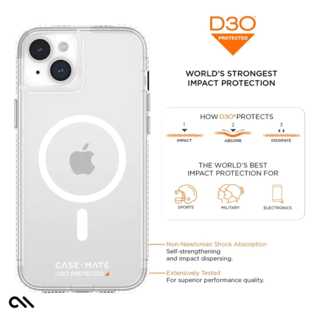 Чехол Case-Mate Ultra Tough D3O Clear для iPhone 15 Plus Clear with MagSafe (CM051580)