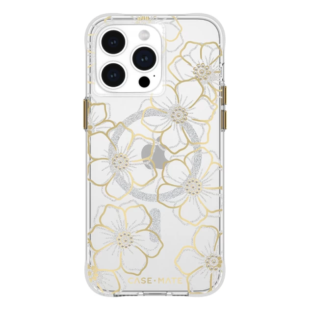 Чехол Case-Mate Floral Gems для iPhone 15 Pro Max Gold with MagSafe (CM051604)
