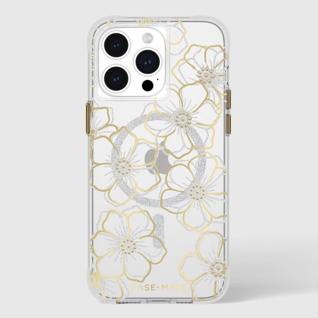 Чохол Case-Mate Floral Gems для iPhone 15 Pro Max Gold with MagSafe (CM051604)