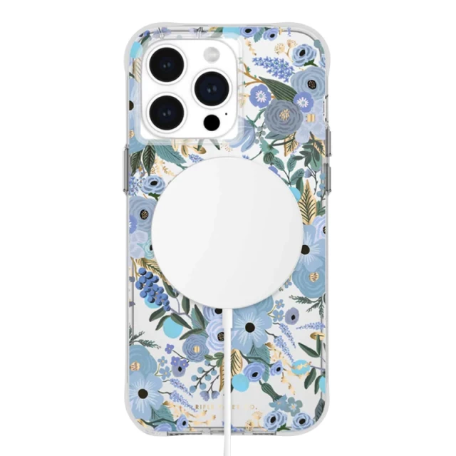 Чохол Rifle Paper Clear для iPhone 15 Pro Max Garden Party Blue with MagSafe (RP051610)