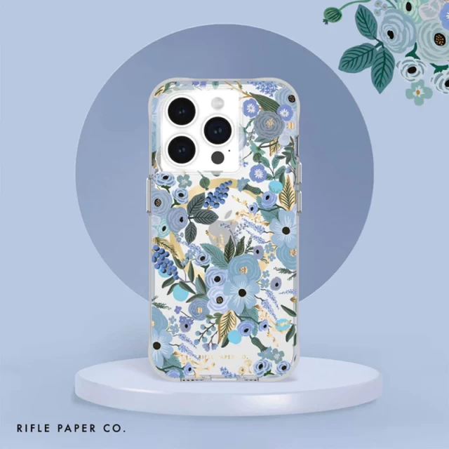 Чохол Rifle Paper Clear для iPhone 15 Pro Max Garden Party Blue with MagSafe (RP051610)