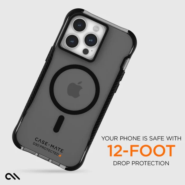 Чохол Case-Mate Tough Grip Plus D3O для iPhone 15 Pro Max Smoke Black with MagSafe (CM051646)