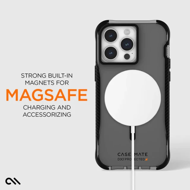 Чохол Case-Mate Tough Grip Plus D3O для iPhone 15 Pro Max Smoke Black with MagSafe (CM051646)