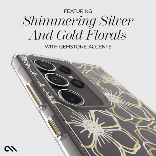 Чехол Case-Mate Floral Gems для Samsung Galaxy S24 Ultra (S928) Gold (CM053436)