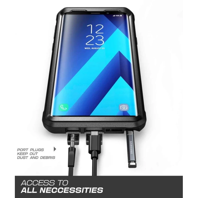 Чохол і захисне скло Supcase Unicorn Beetle Pro для Samsung Galaxy Note 9 Black (843439101937)