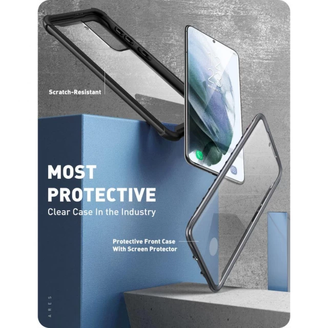 Чехол и защитное стекло Supcase Iblsn Ares для Samsung Galaxy S21 FE Black (843439113336)
