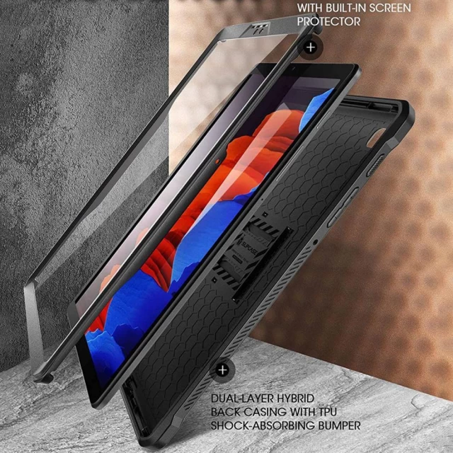 Чехол и защитное стекло Supcase Unicorn Beetle Pro для Samsung Galaxy Tab A7 Lite 8.7 Black (843439113794)