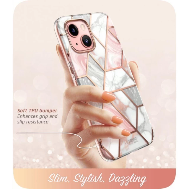 Чехол и защитное стекло Supcase Cosmo для iPhone 13 Marble (843439113954)