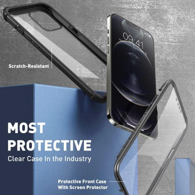 Чехол и защитное стекло Supcase Iblsn Ares для iPhone 13 Pro Black (843439114227)