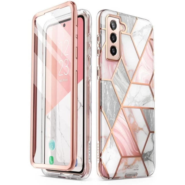 Чехол и защитное стекло Supcase Cosmo для Samsung Galaxy S22 Marble (843439116009)