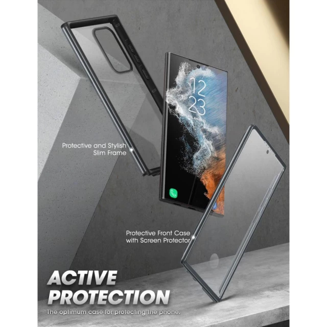 Чехол и защитное стекло Supcase UB Edge Pro для Samsung Galaxy S22 Ultra Black (843439116375)