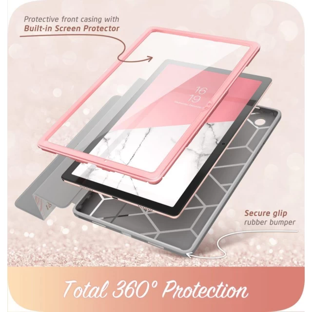 Чехол-книжка и защитное стекло Supcase Cosmo для Samsung Galaxy Tab A8 10.5 (X200 | X205) Marble (843439117051)