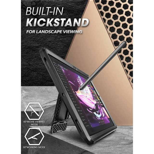 Чехол и защитное стекло Supcase Unicorn Beetle Pro для Samsung Galaxy Tab A8 10.5 (X200 | X205) Black (843439117488)