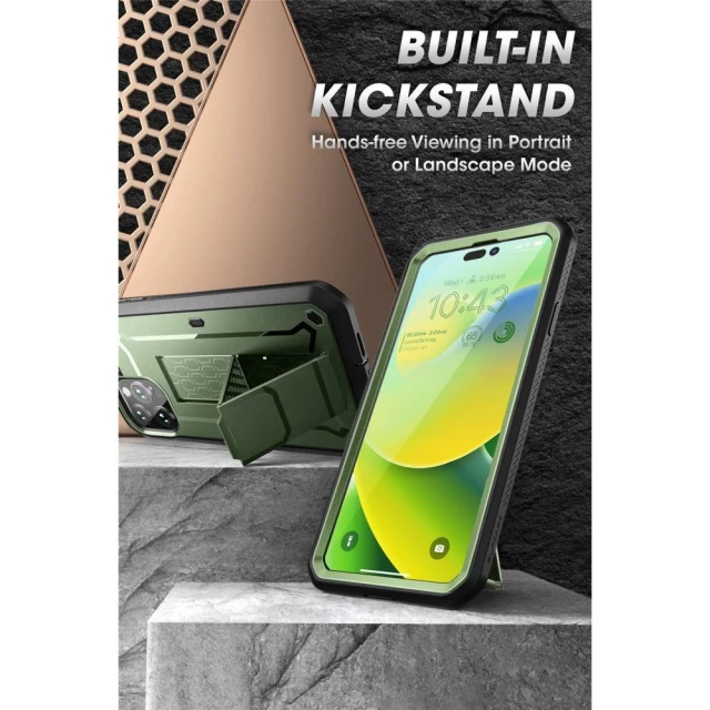 Чехол и защитное стекло Supcase Unicorn Beetle Pro для iPhone 14 Pro Guldan (843439119338)