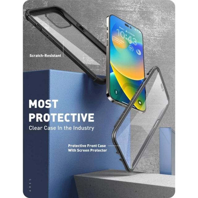 Чехол и защитное стекло Supcase IBLSN для iPhone 14 Pro Max Black (843439119819)