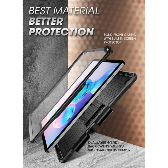Чехол и защитное стекло Supcase Unicorn Beetle Pro для Samsung Galaxy Tab S6 Lite 10.4 Black (843439132337)