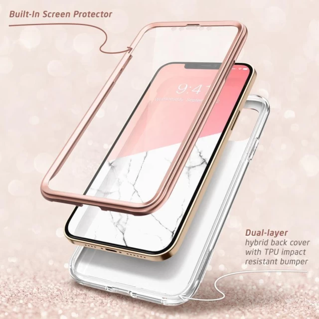 Чехол и защитное стекло Supcase Cosmo для iPhone 12 Pro Max Marble (843439132849)
