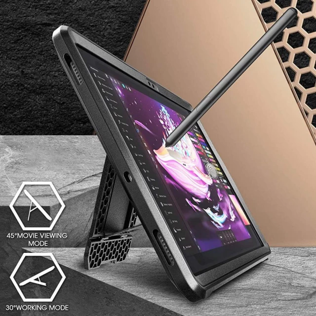 Чохол і захисне скло Supcase Unicorn Beetle Pro для Samsung Galaxy Tab S7 Plus/S8 Plus 12.4 Black (843439134058)