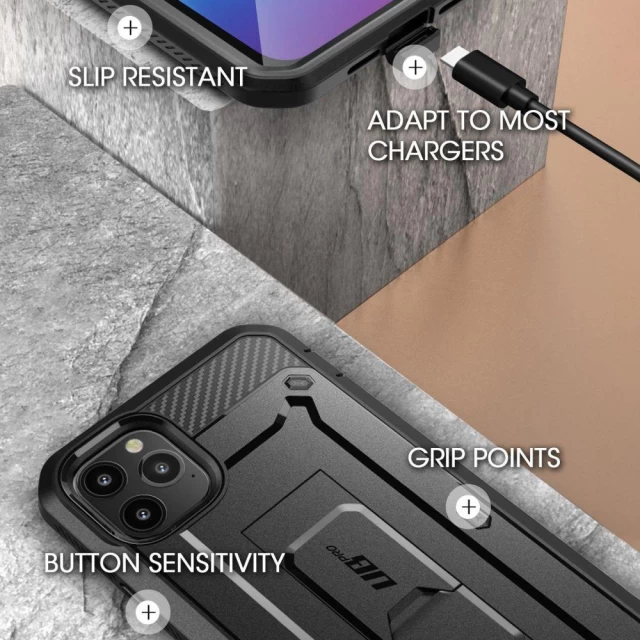 Чехол и защитное стекло Supcase Unicorn Beetle Pro для iPhone 12 Pro Max Black (843439134737)