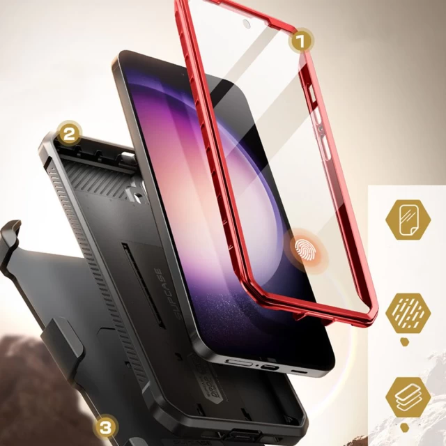 Чохол і захисне скло Supcase Unicorn Beetle Pro 2-Set для Samsung Galaxy S24 (S921) Ruddy (843439138759)
