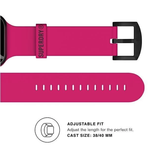 Ремінець SuperDry Watchband Silicone для Apple Watch 41 | 40 | 38 mm Pink (8718846080958)