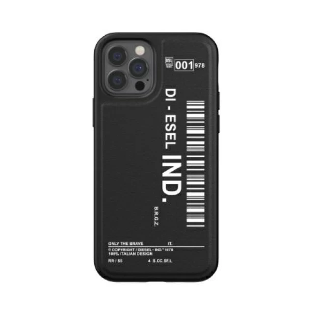 Чехол Diesel Moulded Case Core Barcode Graphic для iPhone 12 | 12 Pro Black/White (42489)