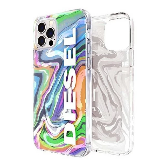 Чохол Diesel Clear Case Digital Holographic AOP для iPhone 12 | 12 Pro Holographic/White (44315)