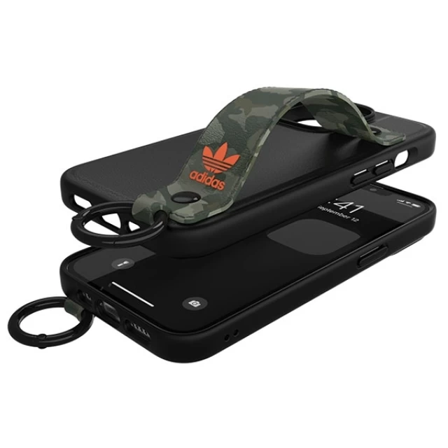 Чехол Adidas OR Hand Strap Case для iPhone 13 | 13 Pro Black Green (47111)