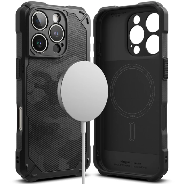 Чохол Ringke Rugged Gear для iPhone 16 Pro Max Camo Black with MagSafe (8800274963658)