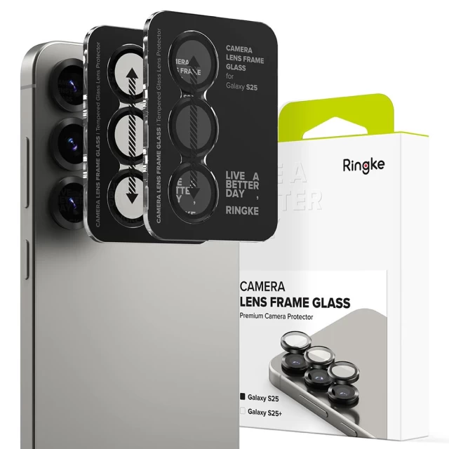 Захисне скло Ringke для камери Samsung Galaxy S25 Camera Frame Protector (2 pack) Black (8800274968462)