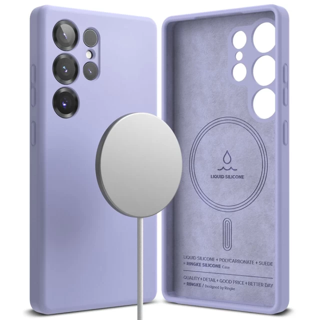 Чехол Ringke Silicone Magnetic для Samsung Galaxy S25 Ultra Lavender with MagSafe (8800274969292)