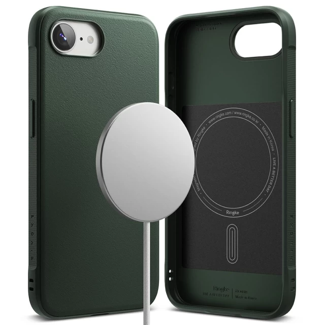 Чехол Ringke Onyx Magnetic для iPhone 16e Dark Green with MagSafe (8800293852780)